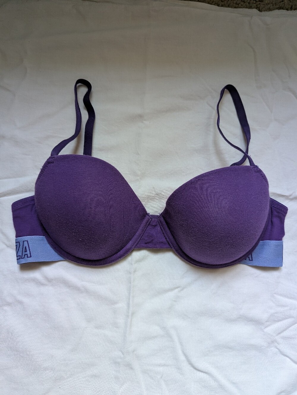 La Senza Remix Lightly Lined Cotton Balconnet Bra 34C Purple